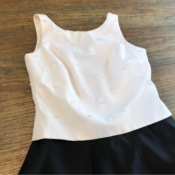 Arianna by Rachel Kaye Dress Black & Ivory With Pearls - Picture 2 of 5